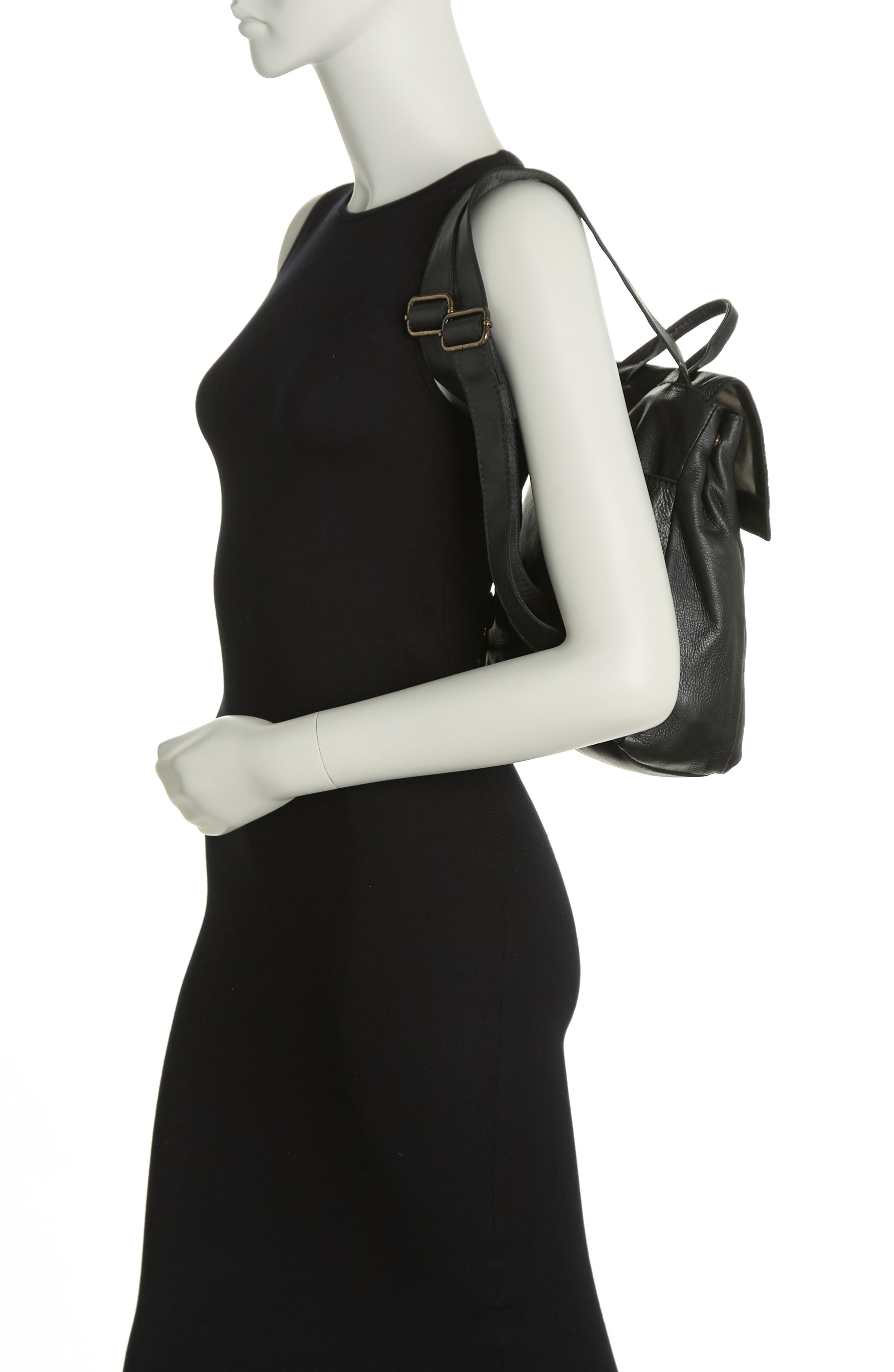 AMERICAN LEATHER CO. Liberty Leather Flap Backpack, Alternate, color, 