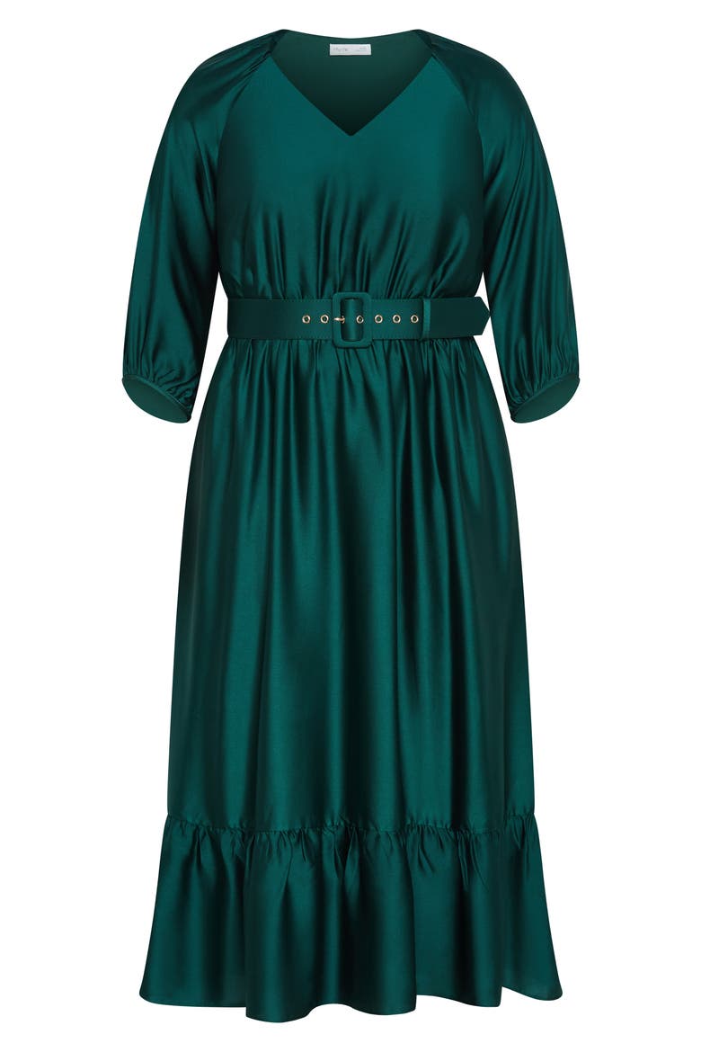 Betty Belted Midi Dress, Alternate, color, JADE