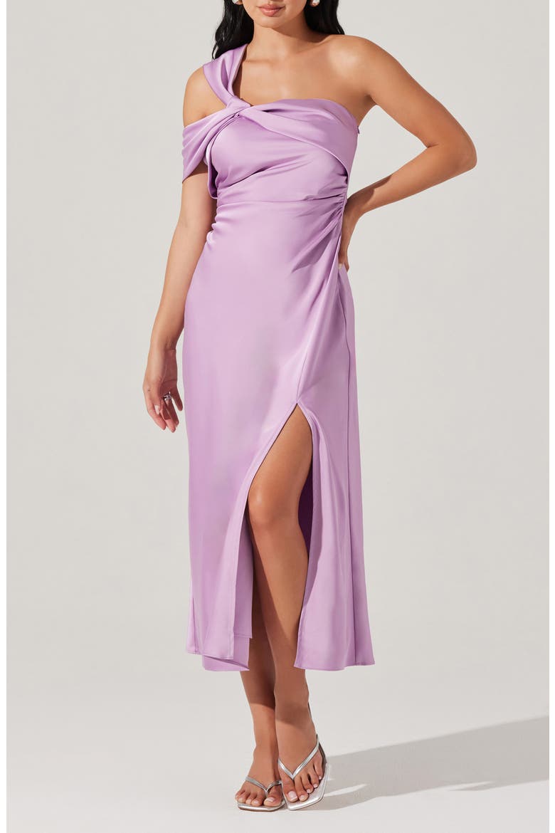 Cersei Satin Midi Dress, Main, color, LILAC