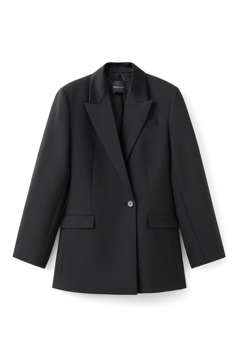 x Kaia Gerber Wool Blend Blazer Dress, Main, color, BLACK