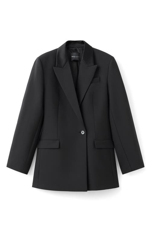 Mango X Kaia Gerber Wool Blend Blazer Dress In Black