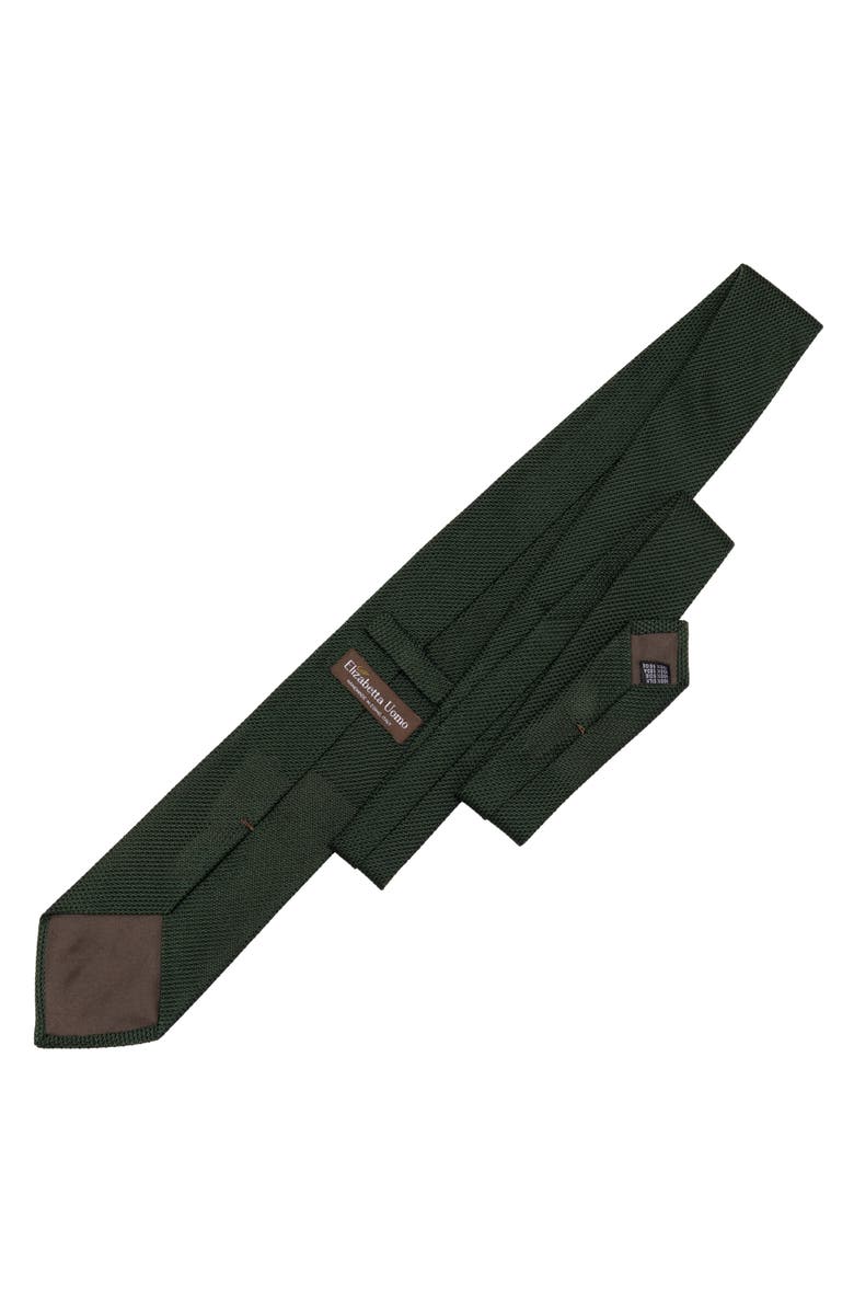 Elizabetta Foresta - Silk Grenadine Tie for Men, Alternate, color, Forest Green