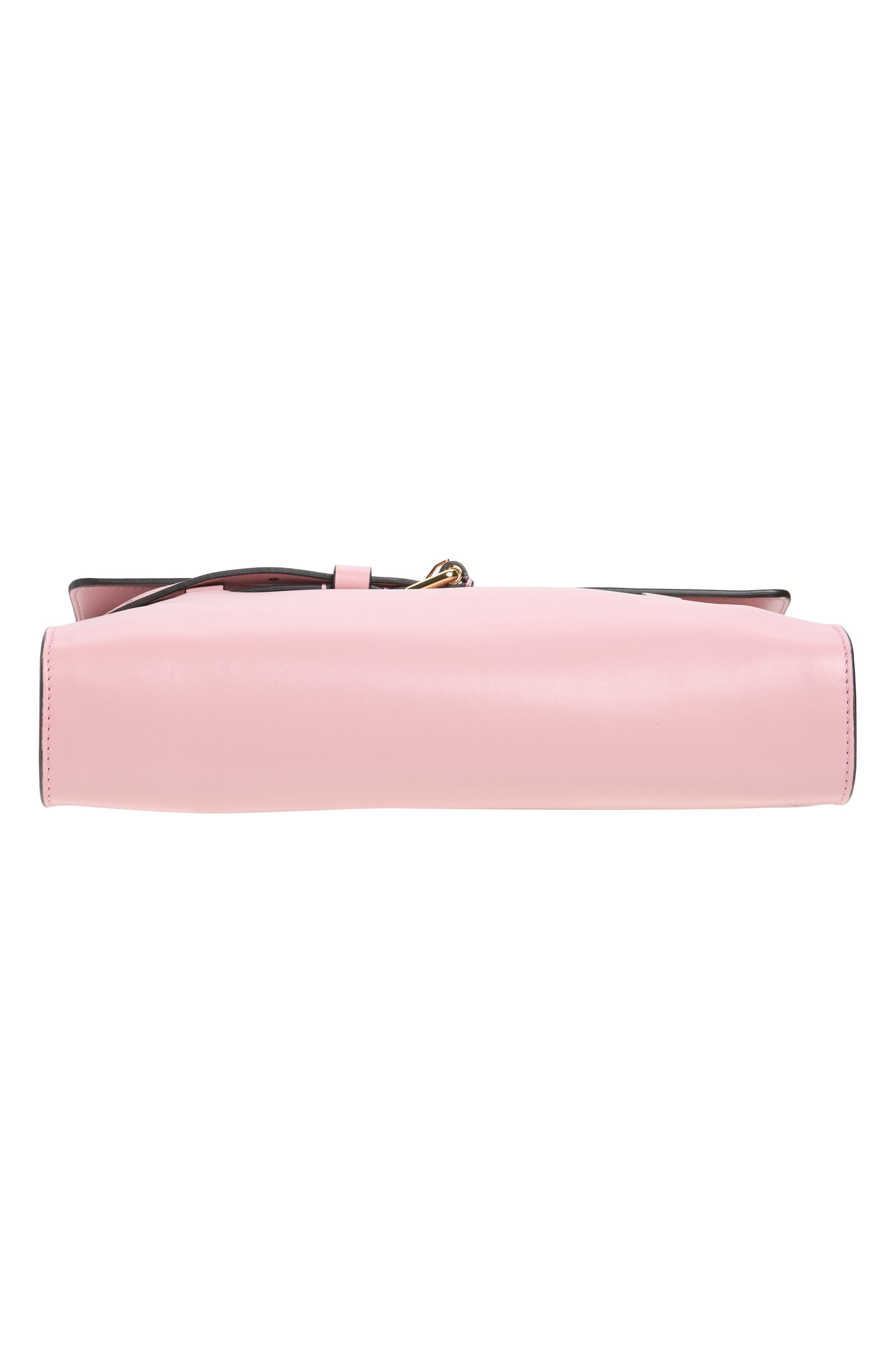 Tie Me Soft Leather Clutch, Alternate, color, PINK