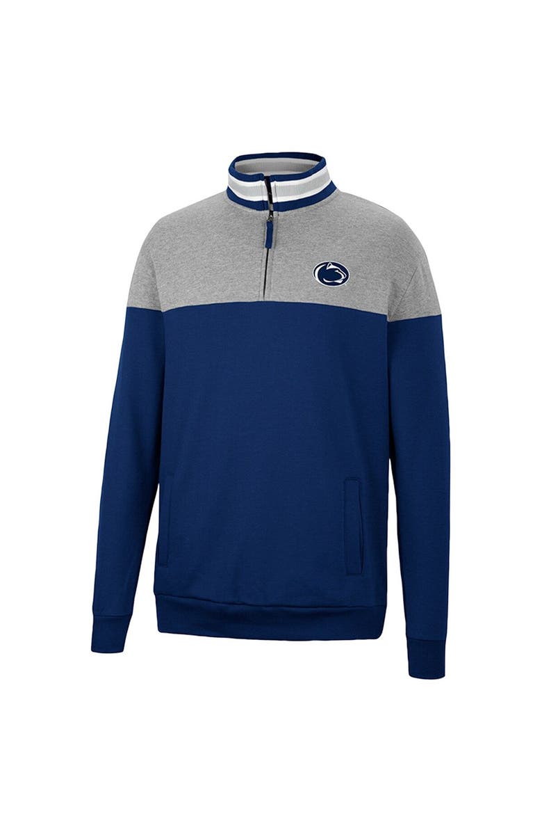 COLOSSEUM Men's Colosseum Navy/Heather Gray Penn State Nittany Lions Be the Ball Quarter-Zip Top, Alternate, color, 