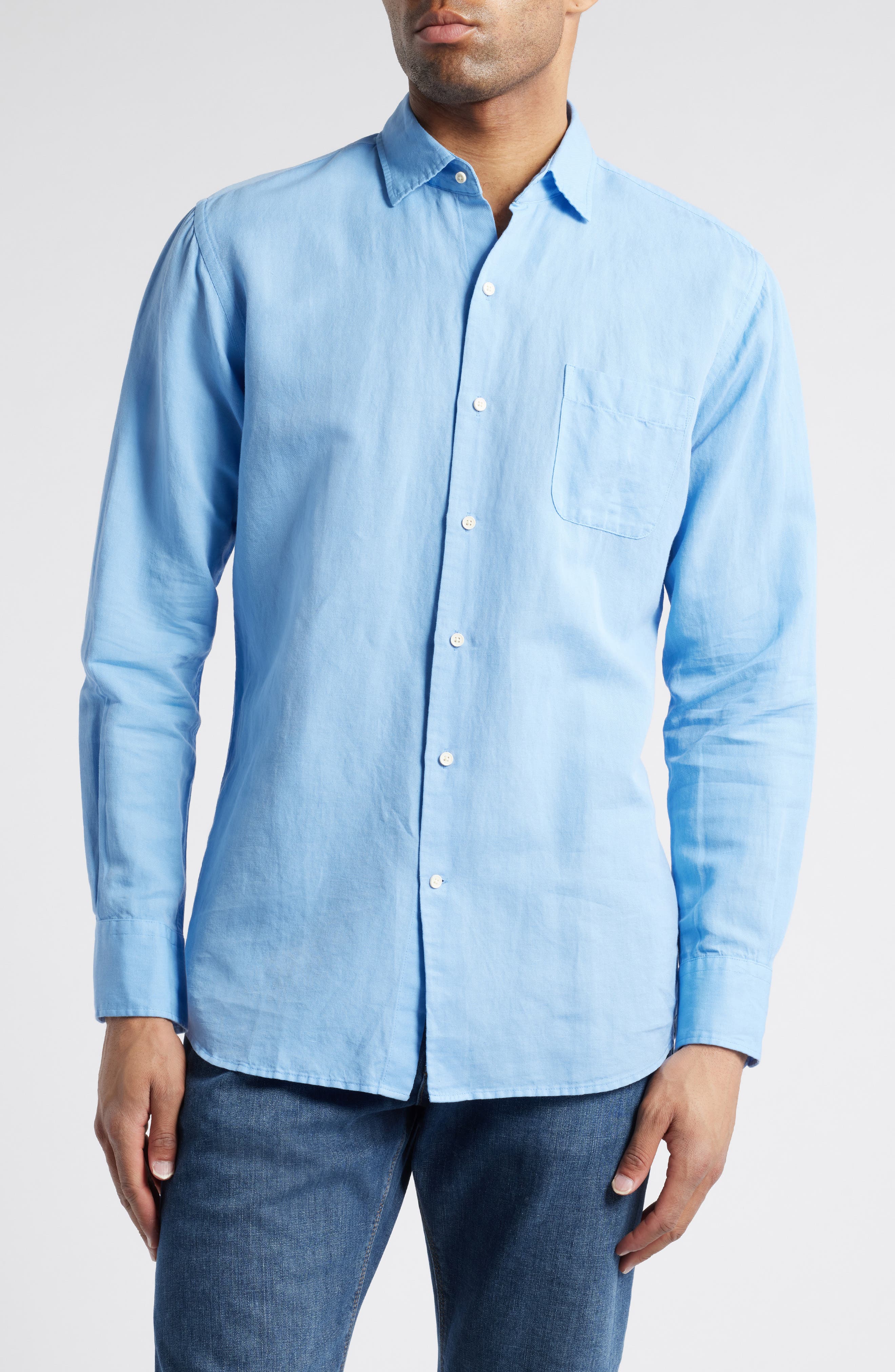 Peter Millar Canal Linen & Cotton Sport Shirt