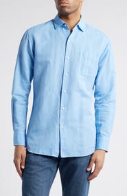 Peter Millar Canal Linen & Cotton Sport Shirt