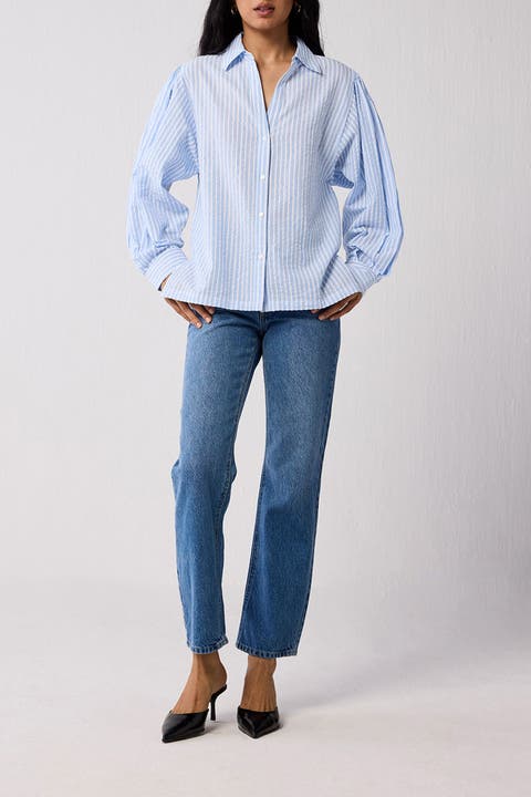 Shirt with Long Balloon Sleeves