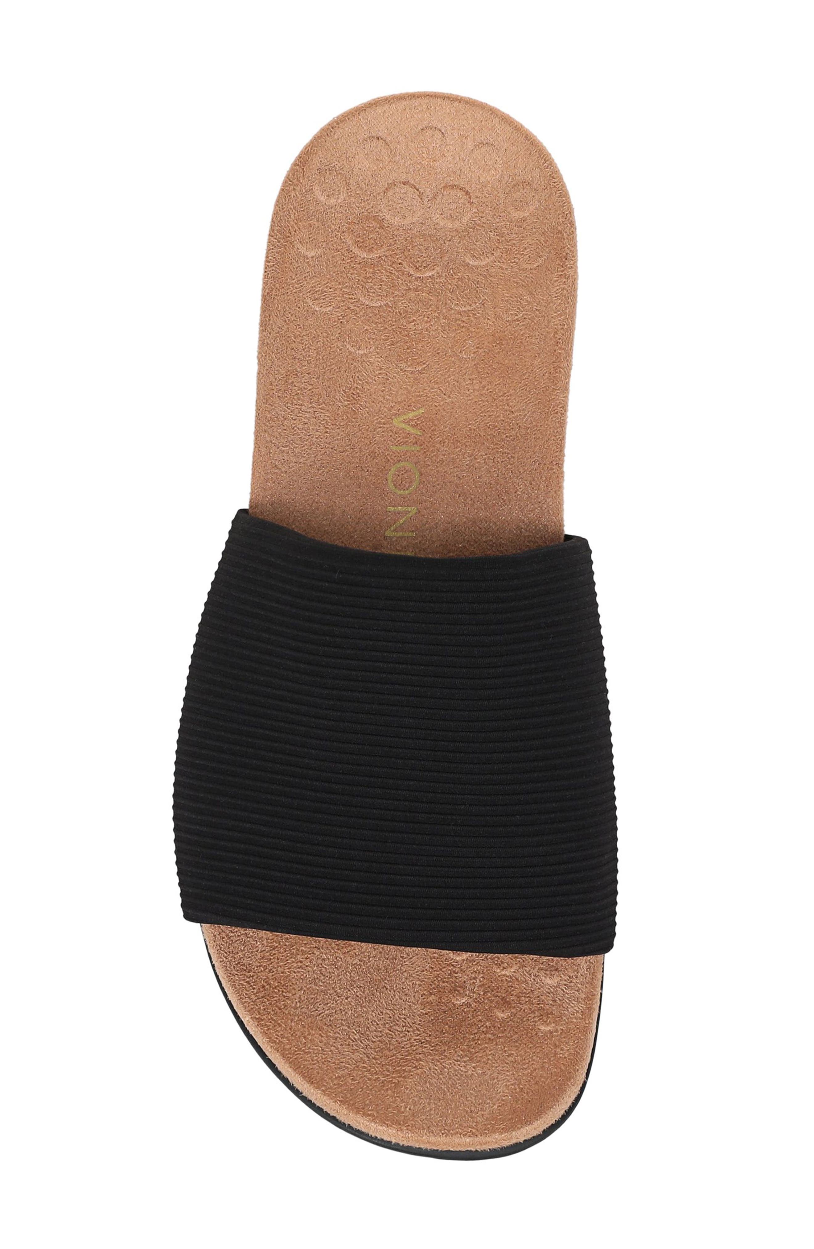 Vionic Renie Knit Slide Sandal, Alternate, color, Black