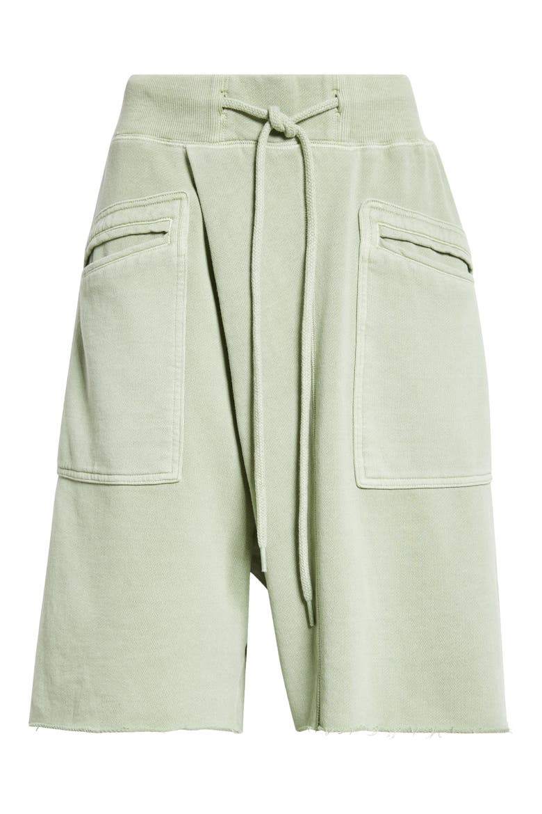 Crossover Sweat Shorts, Alternate, color, LIGHT OLIVE