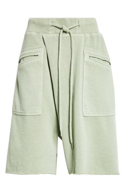 R13 Crossover Sweat Shorts In Light Olive