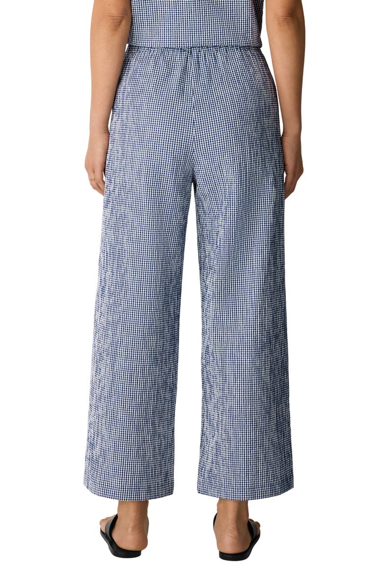 Check Print Wide Leg Ankle Pants, Alternate, color, LIGHT DIVE
