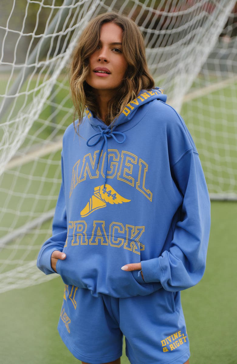 THE MAYFAIR GROUP Angel Track Graphic Hoodie, Alternate, color, Blue