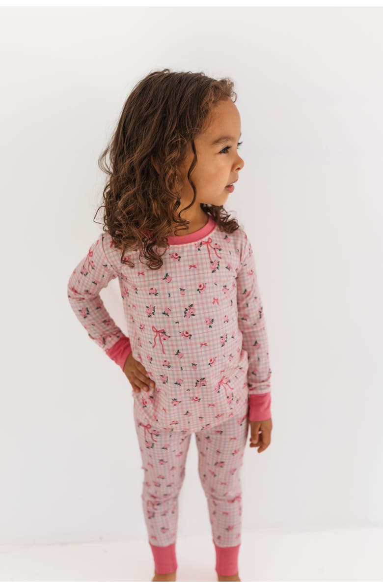 In My Jammers Charlotte Two-Piece Sleepwear Set, Alternate, color, Pink Floral Plaid