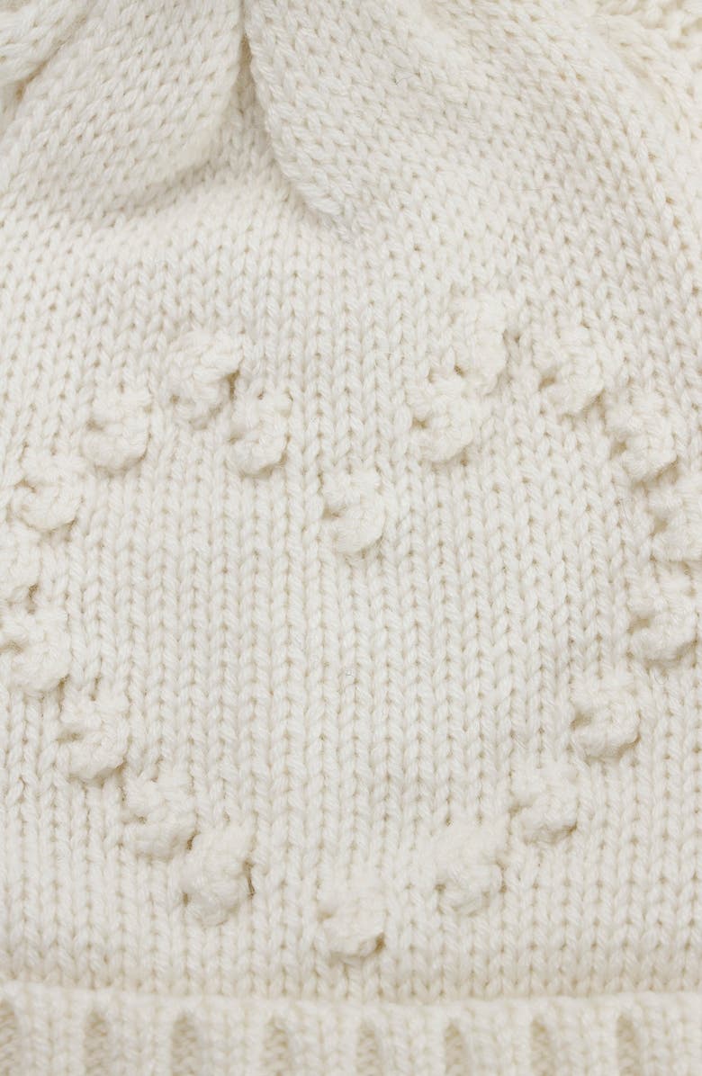 Kate Spade New York heart bobble beanie, Alternate, color, French Cream