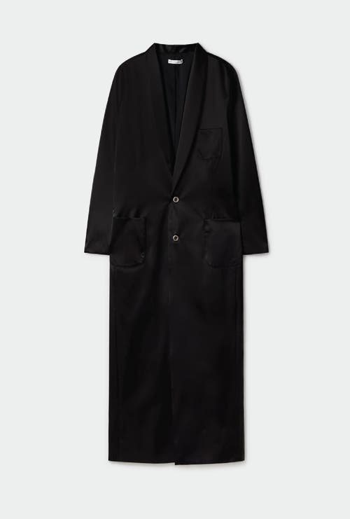 Shop Silk Laundry Weatherproof Long Blazer Black