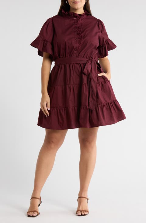 Ruffle Tie Waist Dress