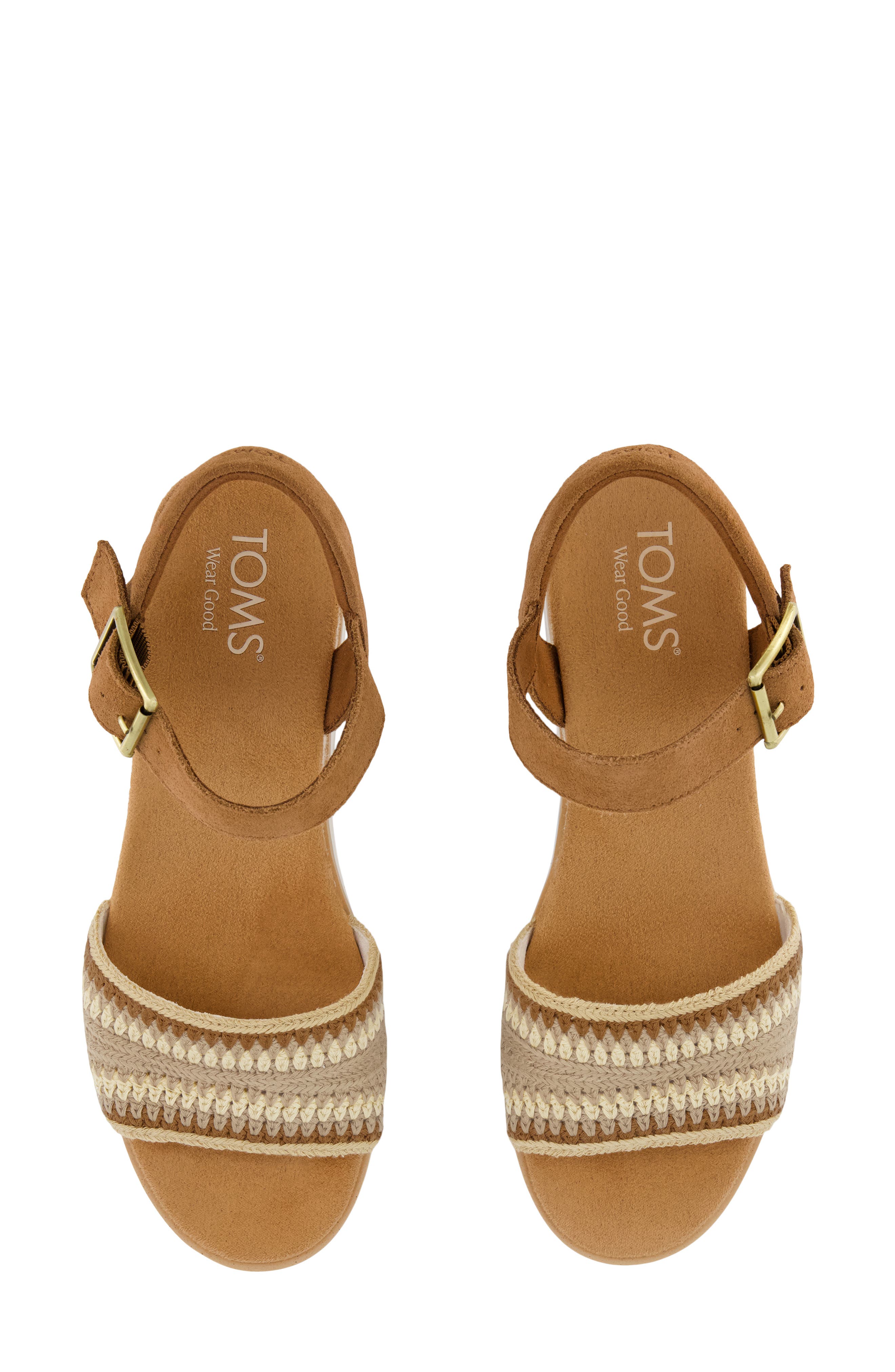 TOMS Diana Platform Wedge Sandal, Alternate, color, Dark Beige