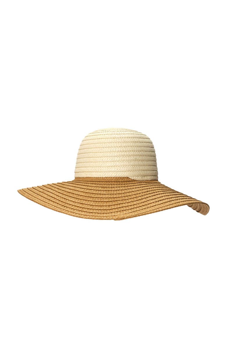 Lauren Ralph Lauren Woven Sunhat With Leather, Alternate, color, Natural/Dk Natural