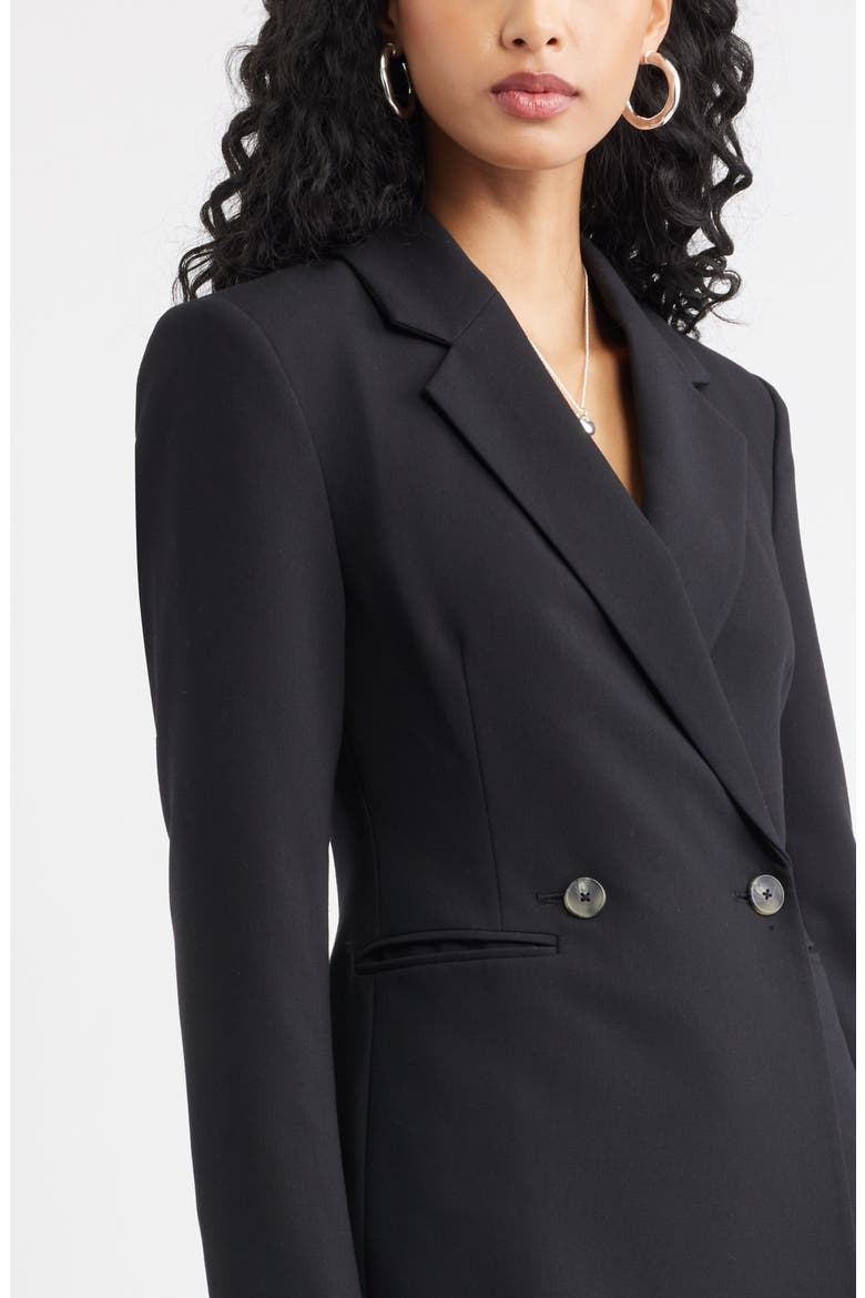 Icon Twill Double Breasted Blazer, Alternate, color, BLACK