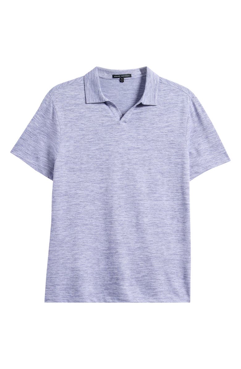 Robert Barakett Martel Slim Fit Herringbone Jacquard Johnny Collar Polo, Alternate, color, Lavender