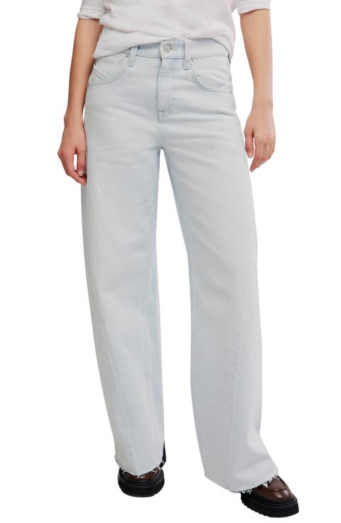 Alter Ego Raw Hem Wide Leg Boyfriend Jeans