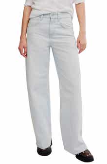 Alter Ego Raw Hem Wide Leg Boyfriend Jeans