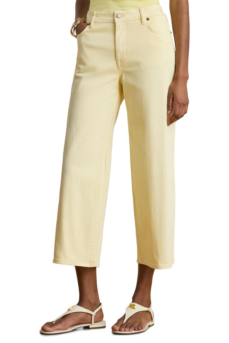 Crop Wide Leg Jeans, Main, color, LIGHT SUNFADED YELLOW