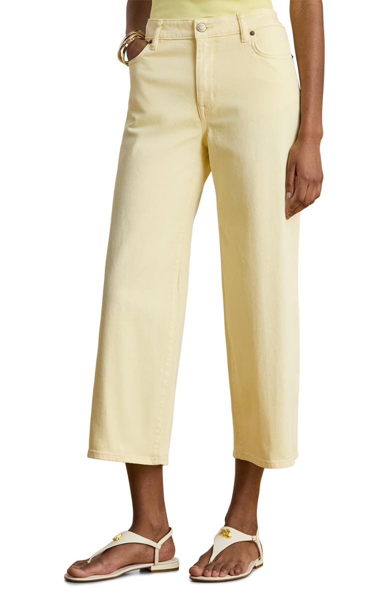 Lauren Ralph Lauren Crop Wide Leg Jeans, Main, color, Light Sunfaded Yellow