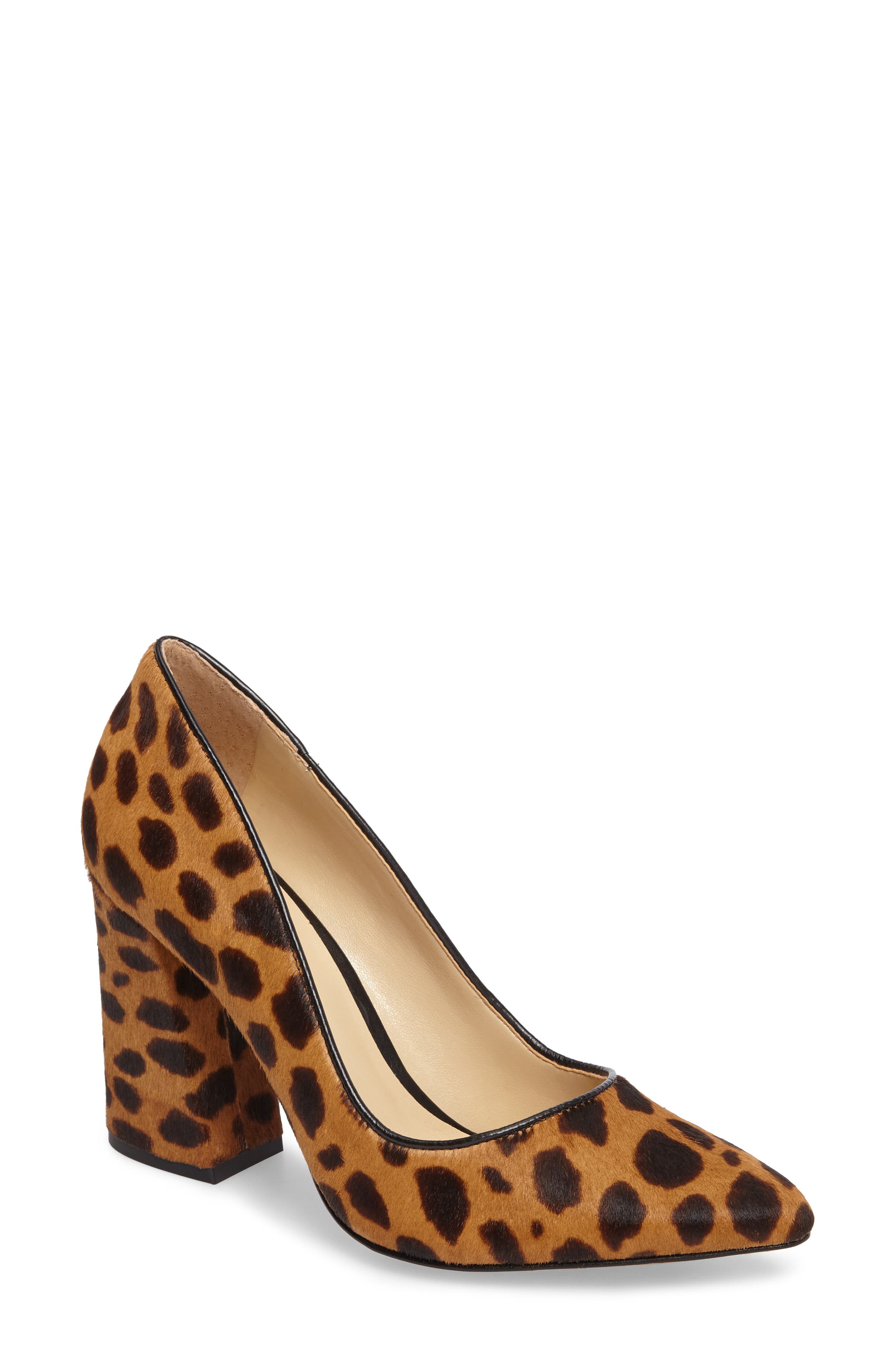 Talise Genuine Calf Hair Pointy Toe Pump, Main, color, LEOPARD BROWN