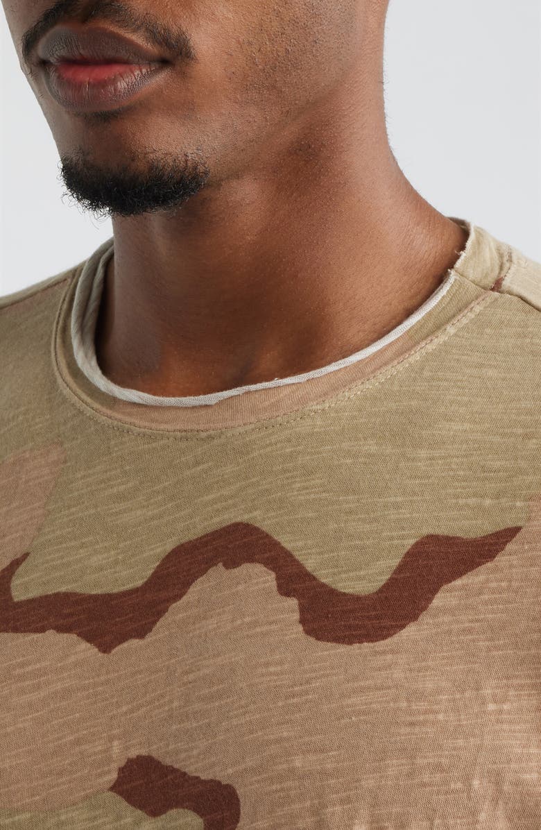 Elwood Slub Print Cotton Crewneck T-Shirt, Alternate, color, Sand Camo