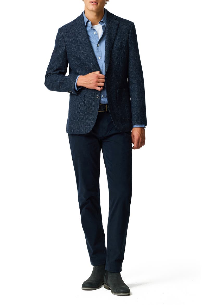 Archibold Navy Slub Wool & Cotton Blend Sport Coat, Alternate, color, MARINE