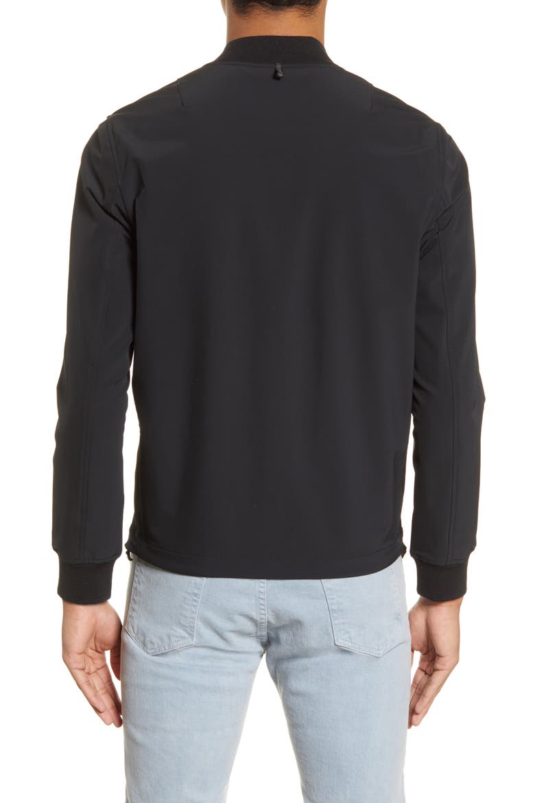 Tech Focus Slim Fit Bomber Jacket, Alternate, color, BLACK