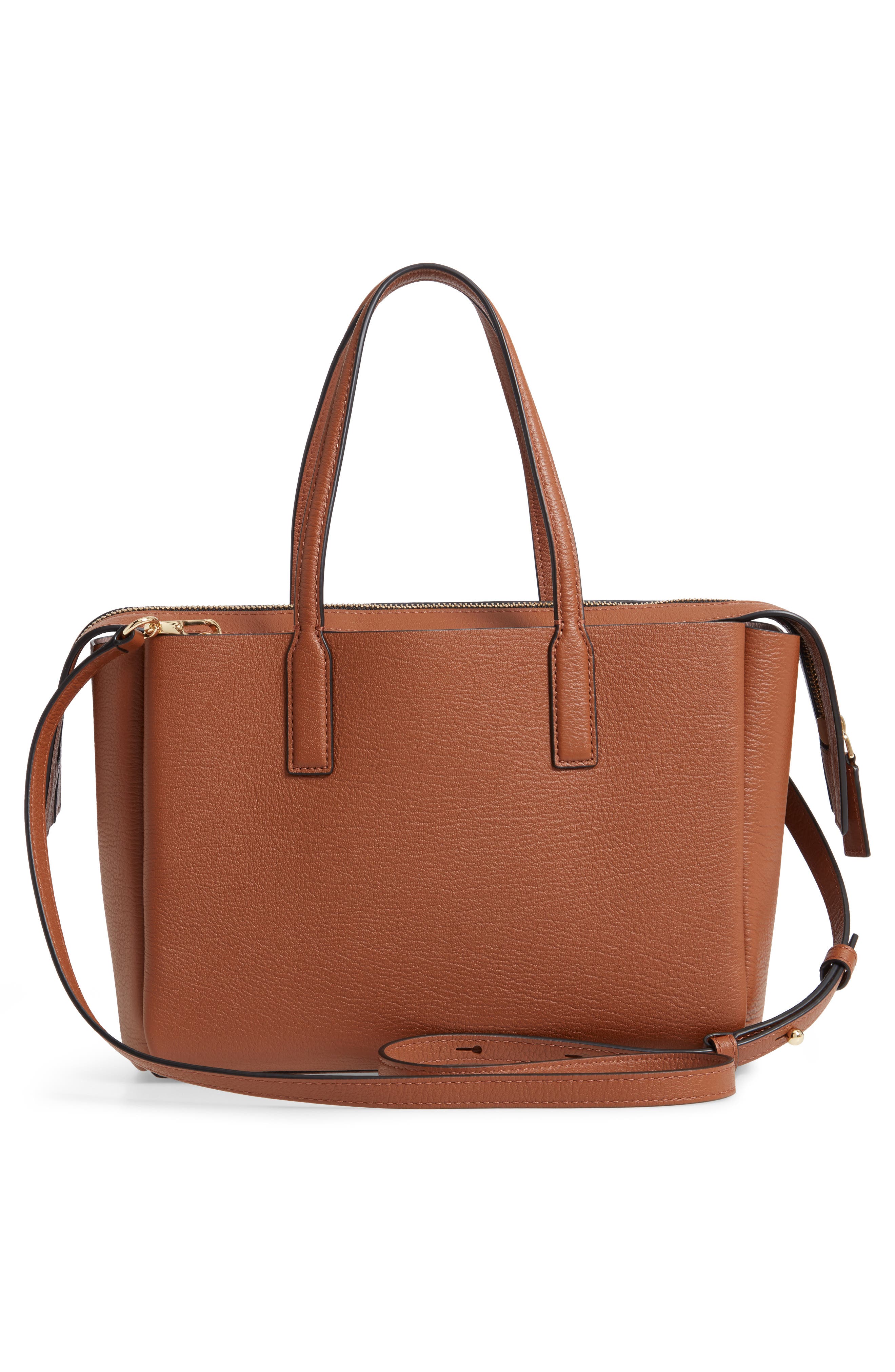 The Protegé Mini Leather Tote, Alternate, color, BROWN