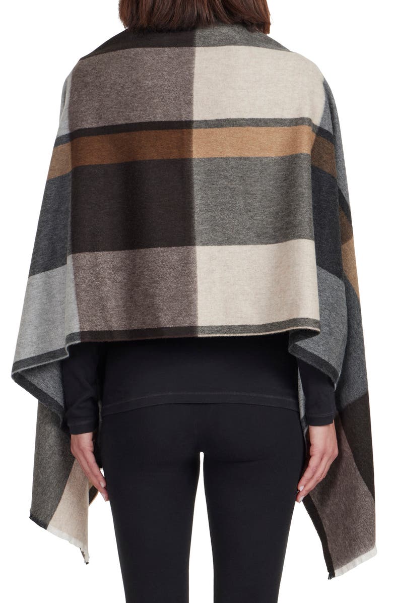 Bruno Magli Plaid Cashmere Scarf, Alternate, color, 