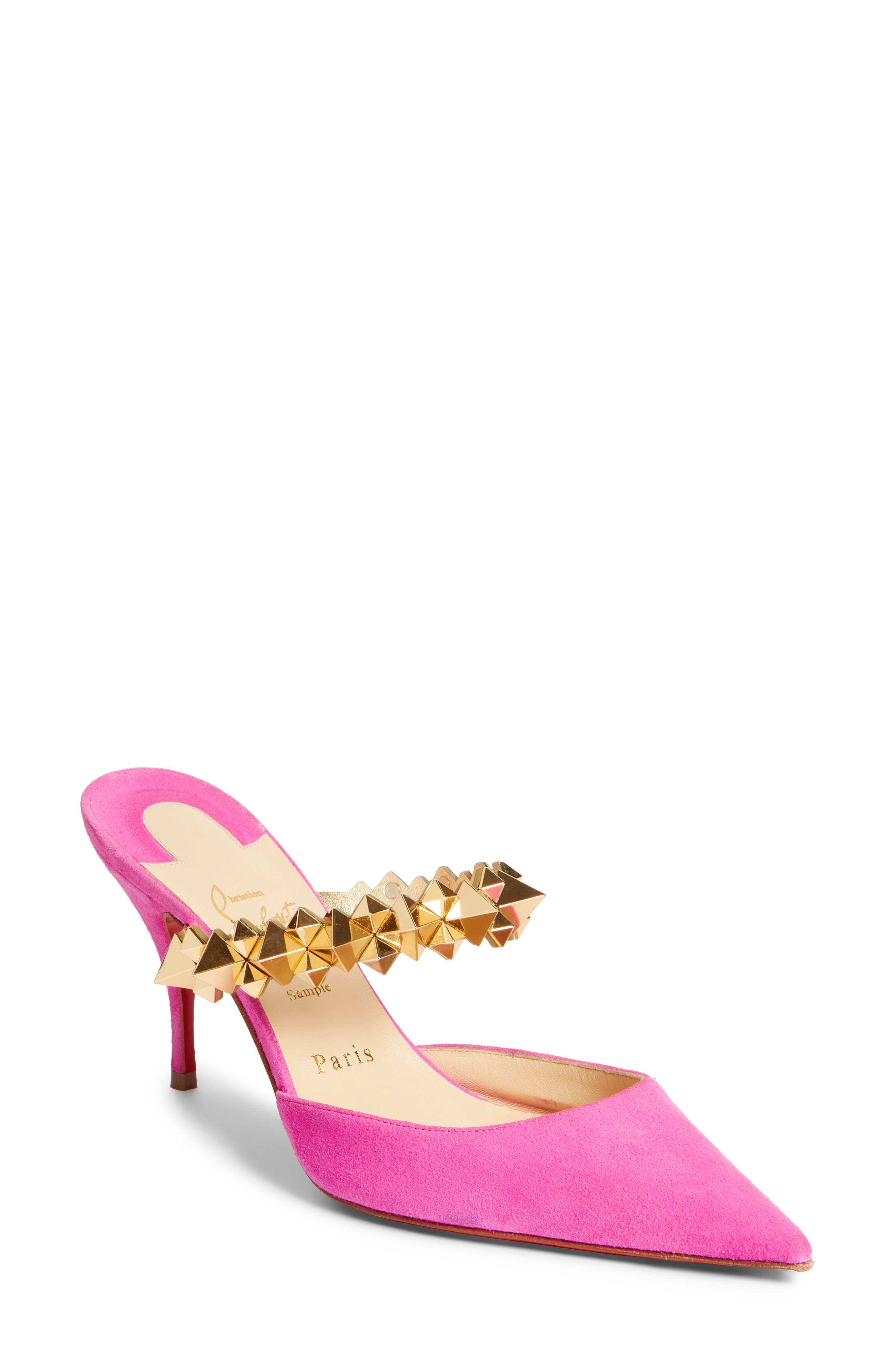 Christian Louboutin Planet Choc Embellished Mule, Main, color, 