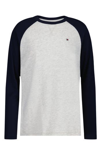 Tommy Hilfiger Kids' Long Sleeve Raglan T-shirt In Gray