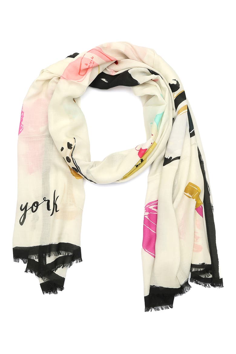 things we love oblong scarf, Main, color, CREAM