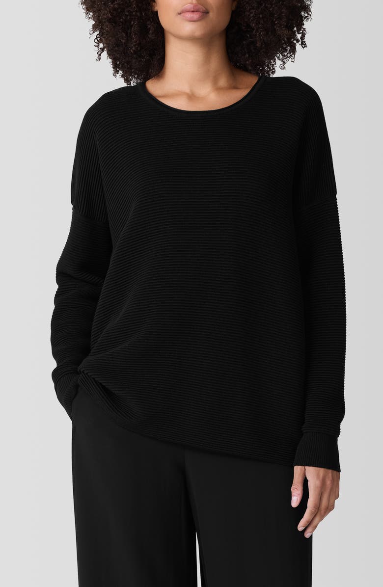 Eileen Fisher Ottoman Stitch Tunic Sweater, Main, color, 