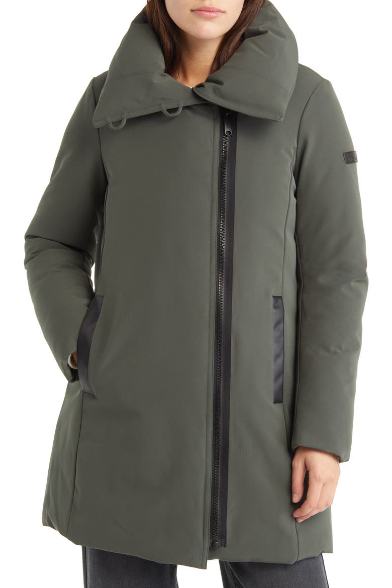 Asymmetric Zip Water Repellent Parka, Alternate, color, LODEN