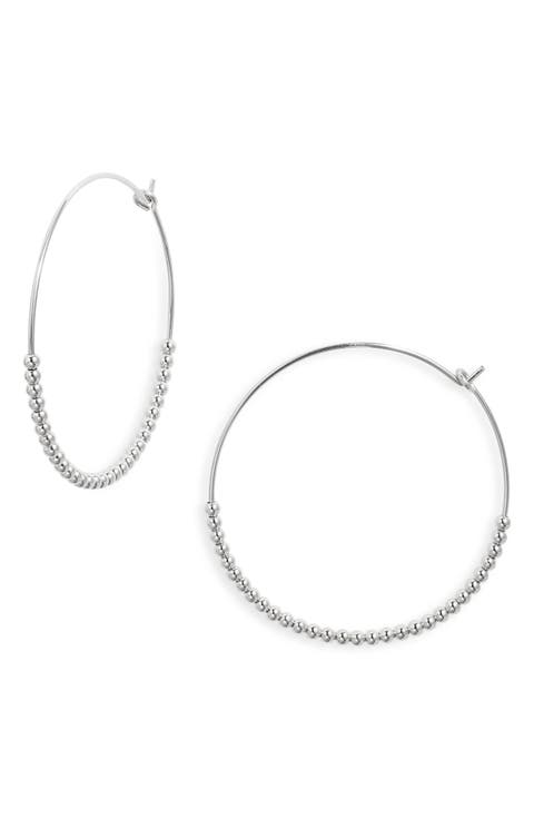 Classic Beaded Hoop Earrings