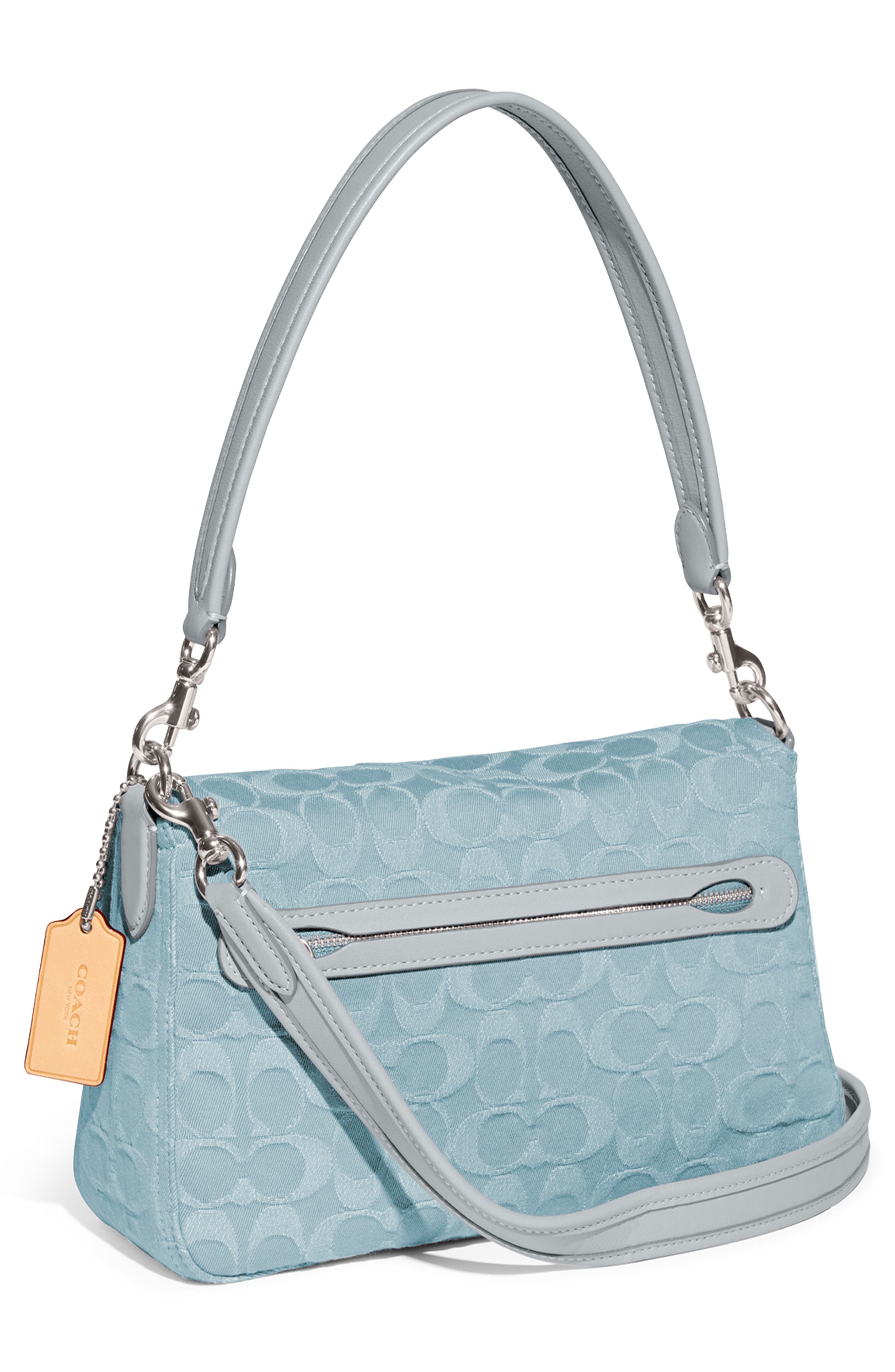 COACH Tabby Soft Signature Washed Denim Shoulder Bag, Alternate, color, 