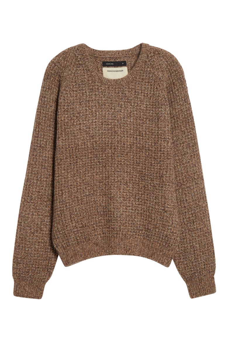 Waffle Stitch Cashmere & Silk Sweater, Alternate, color, BROWN/ BEIGE