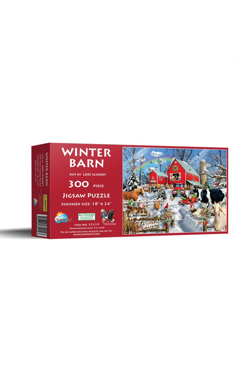 Winter Barn 300 piece Jigsaw Puzzle for Adults, Main, color, Multicolor