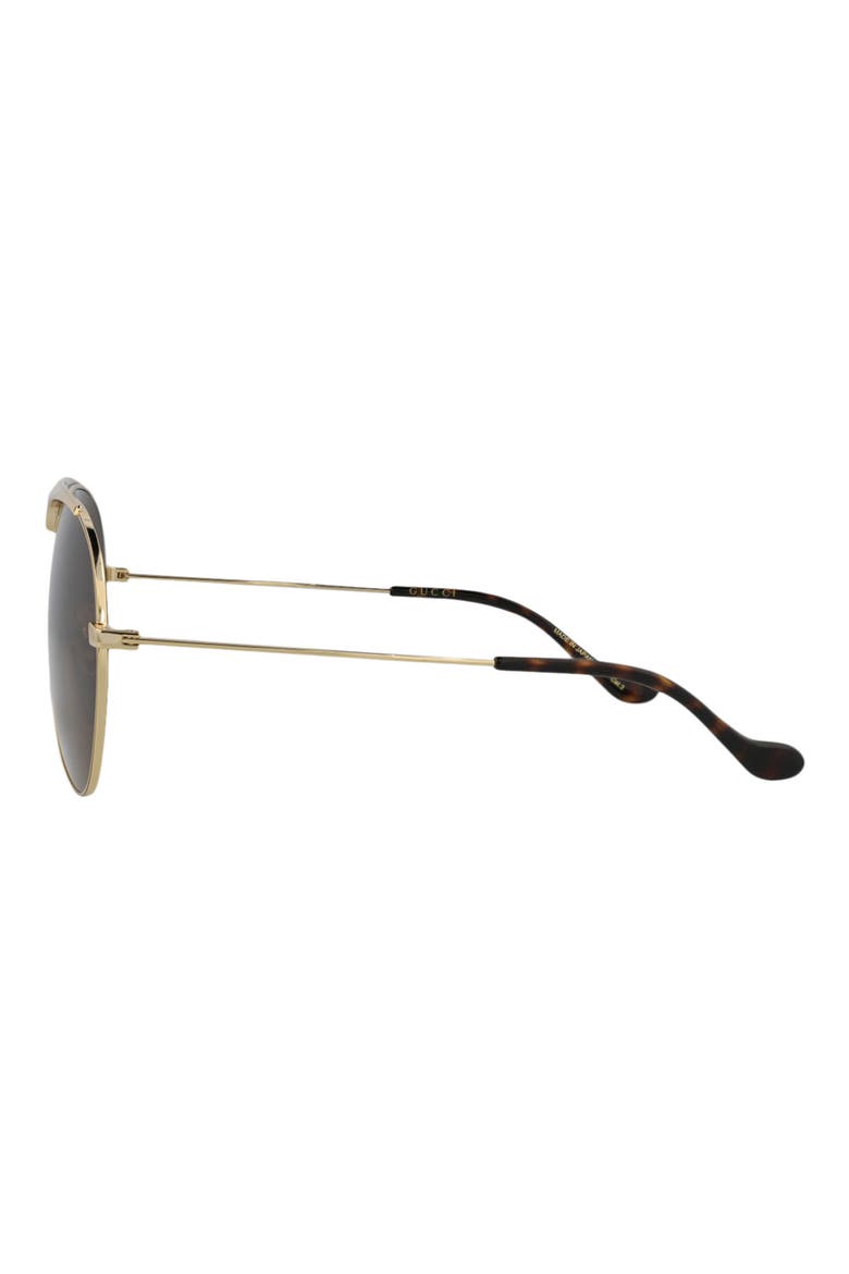 65mm Oversize Aviator Sunglasses, Alternate, color, GOLD GOLD BROWN