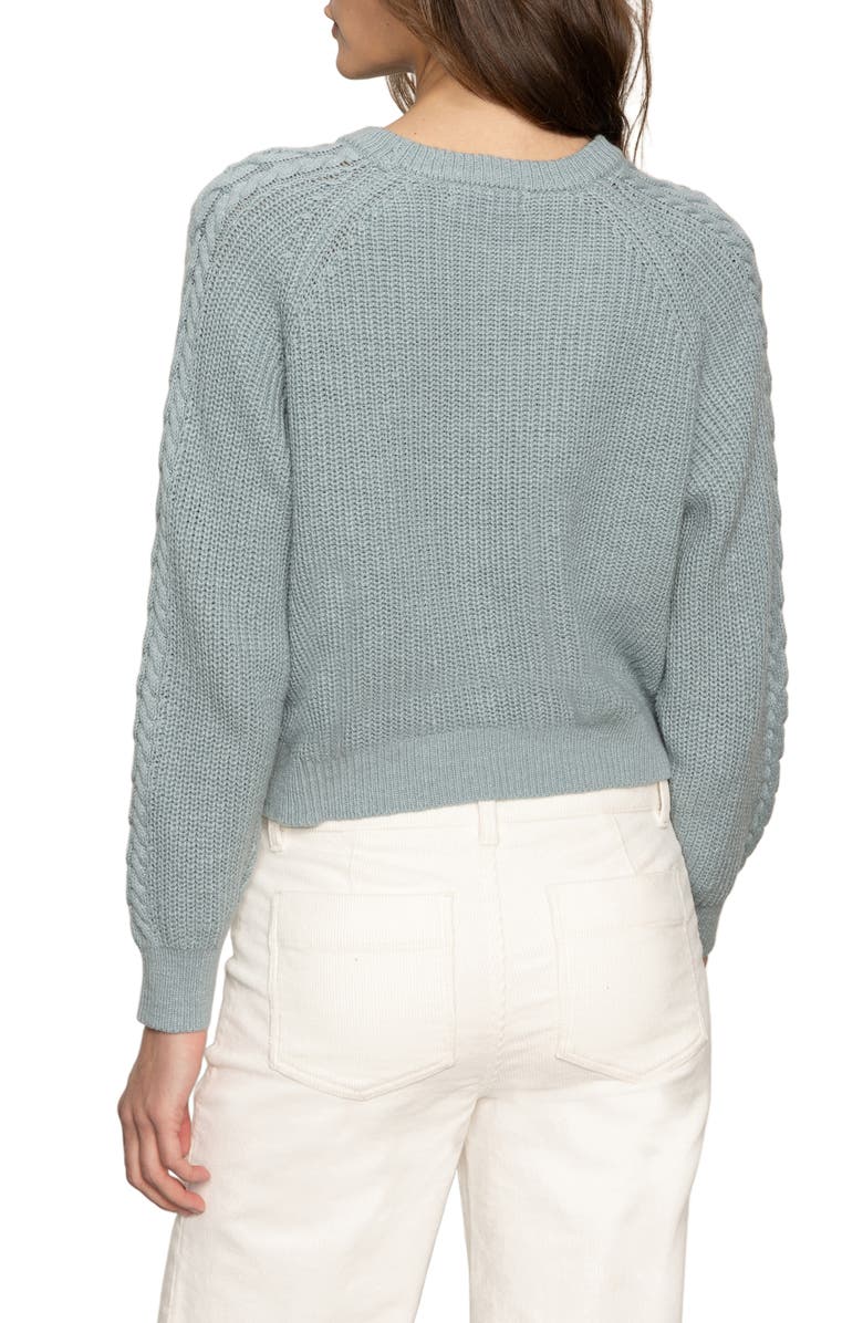 Sanctuary Nomad Cable Cotton Sweater, Alternate, color, Sky Gray