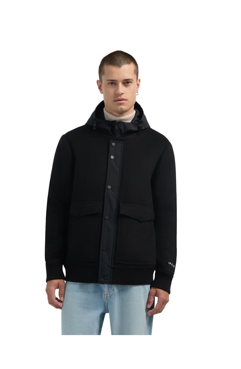 Pajar Hader Wool Blend Bomber Jacket with Removable Hooded Bib, Main, color, Black
