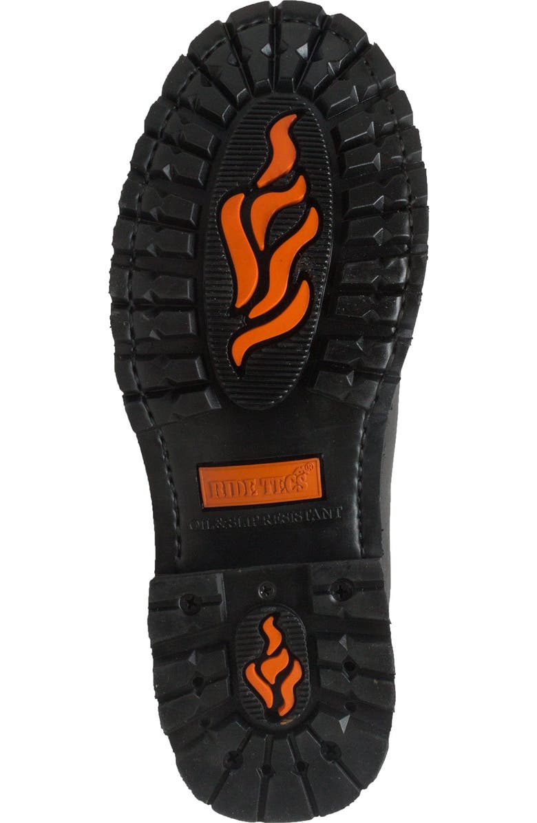 RideTecs 6" Reflective Double Zipper Biker Boots, Alternate, color, Black