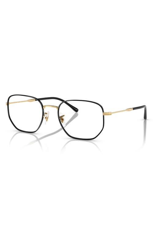Ray Ban Ray-ban 51mm Oval Optical Glasses In Black Gold
