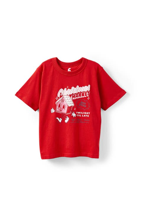 Kid's Poppy Oversize Graphic Print Tee