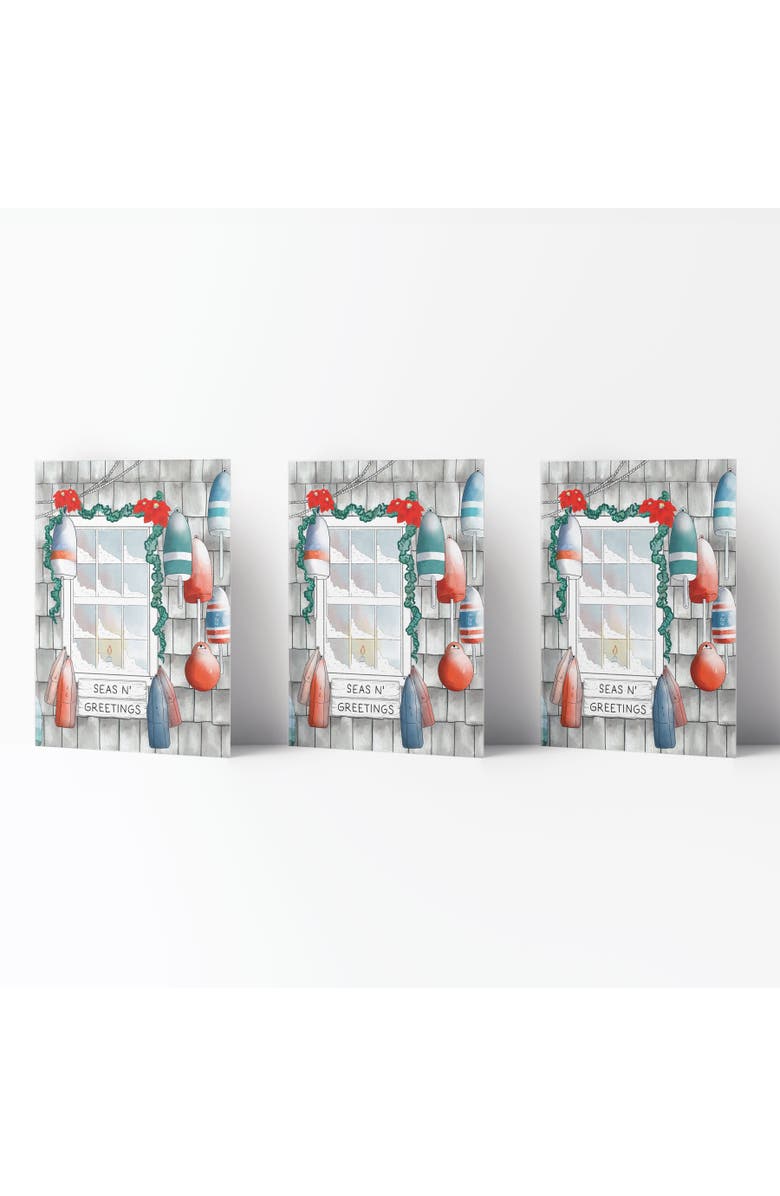 Ramus & Co Winter/Holiday Greeting Card Pack Sets (3 ct) Buoys Seas N' Greetings, Main, color, Multi-Pack